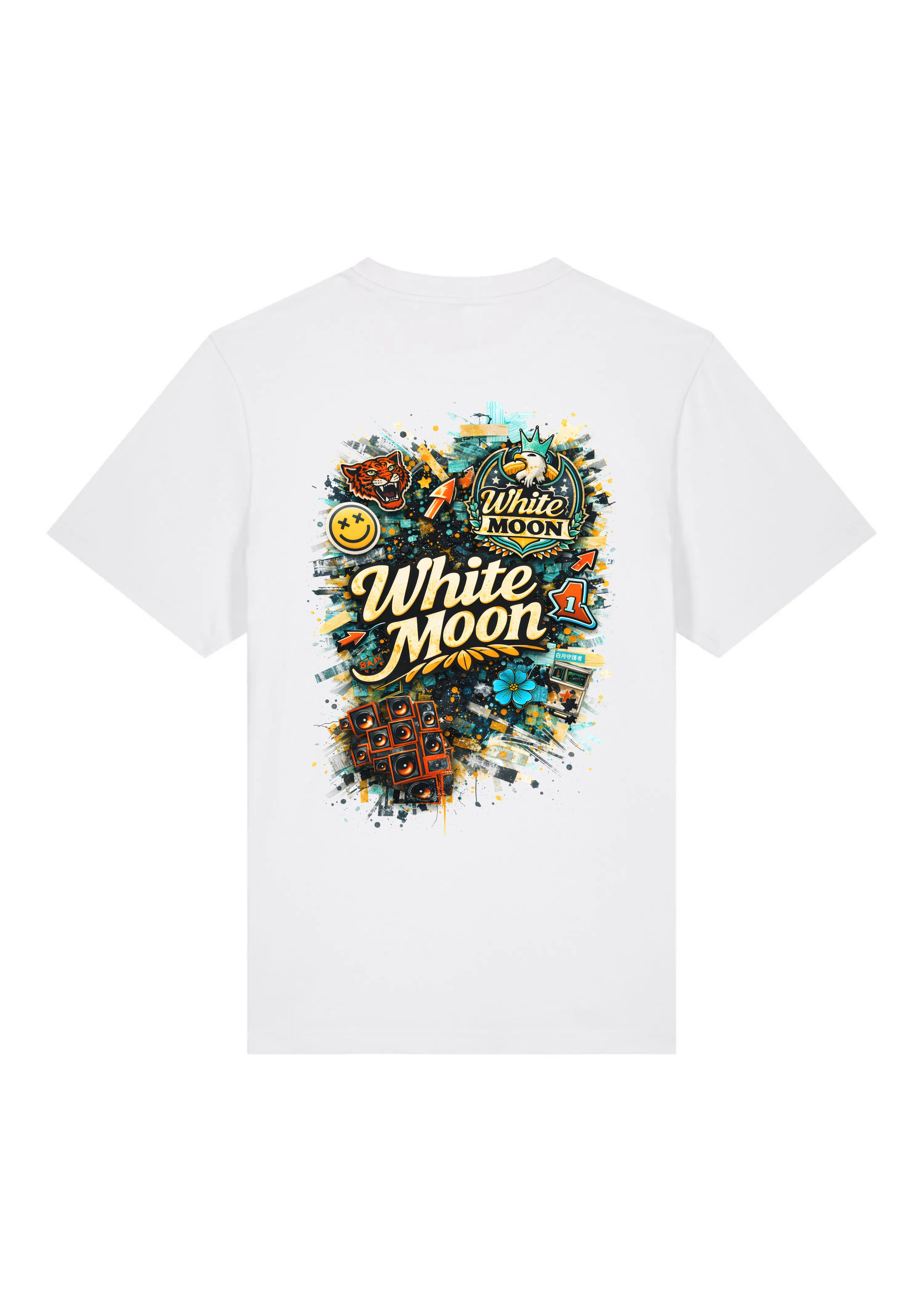 White Moon - "Urban Collage" Artwork Tee (White)